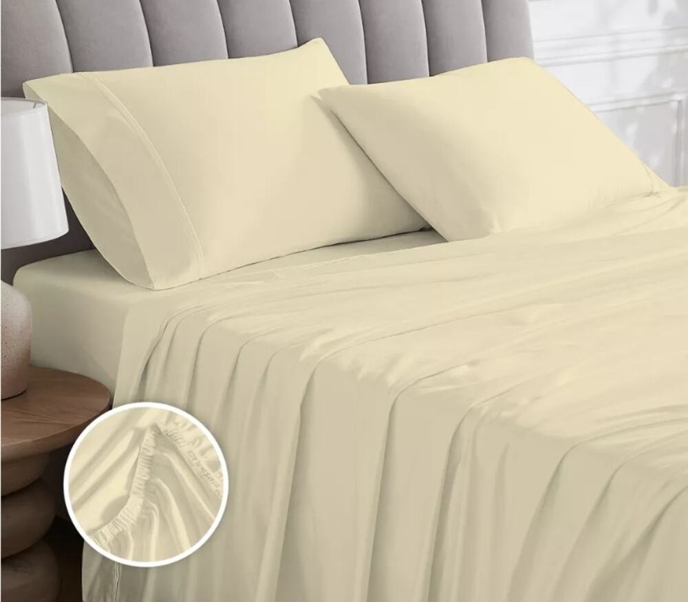 Aireolux 1000 Thread Count Egyptian Cotton Sheet Set - King - Pale Yellow